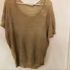 NWT gold shear sweater top